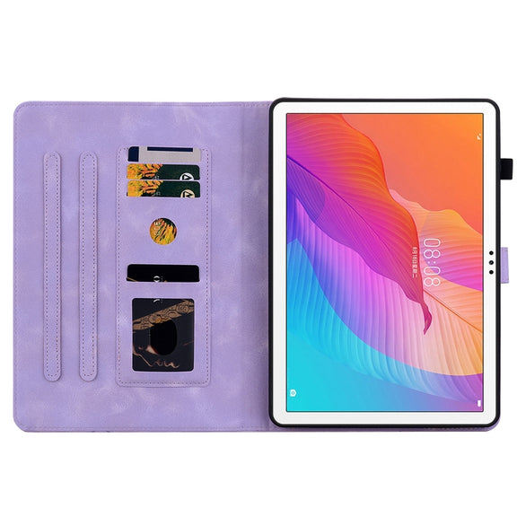 For Huawei MatePad T 10s / Enjoy Tablet 2 Lily Embossed Leather Tablet Case(Purple)