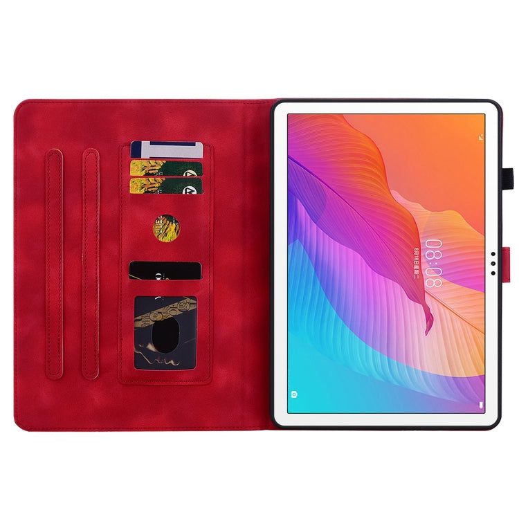 For Huawei MatePad T 10s / Enjoy Tablet 2 Lily Embossed Leather Tablet Case(Red) - Huawei by PMC TechLife | Online Shopping South Africa | PMC TechLife | Buy Now Pay Later Mobicred