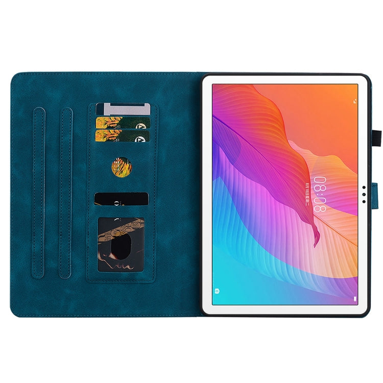 For Huawei MatePad T 10s / Enjoy Tablet 2 Lily Embossed Leather Tablet Case(Dark Blue) - Huawei by PMC TechLife | Online Shopping South Africa | PMC TechLife | Buy Now Pay Later Mobicred