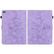 For Huawei MediaPad M5 Lite 10 / C5 10.1 Lily Embossed Leather Tablet Case(Purple)