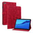 For Huawei MediaPad M5 Lite 10 / C5 10.1 Lily Embossed Leather Tablet Case(Red) - Huawei by PMC TechLife | Online Shopping South Africa | PMC TechLife | Buy Now Pay Later Mobicred