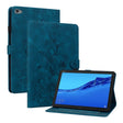 For Huawei MediaPad M5 Lite 10 / C5 10.1 Lily Embossed Leather Tablet Case(Dark Blue) - Huawei by PMC TechLife | Online Shopping South Africa | PMC TechLife | Buy Now Pay Later Mobicred