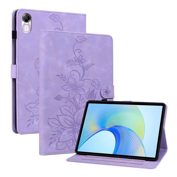 For Honor Pad X8 Pro / X9 2023 Lily Embossed Leather Tablet Case(Purple) - free shipping - PMC TechLife - Order now!