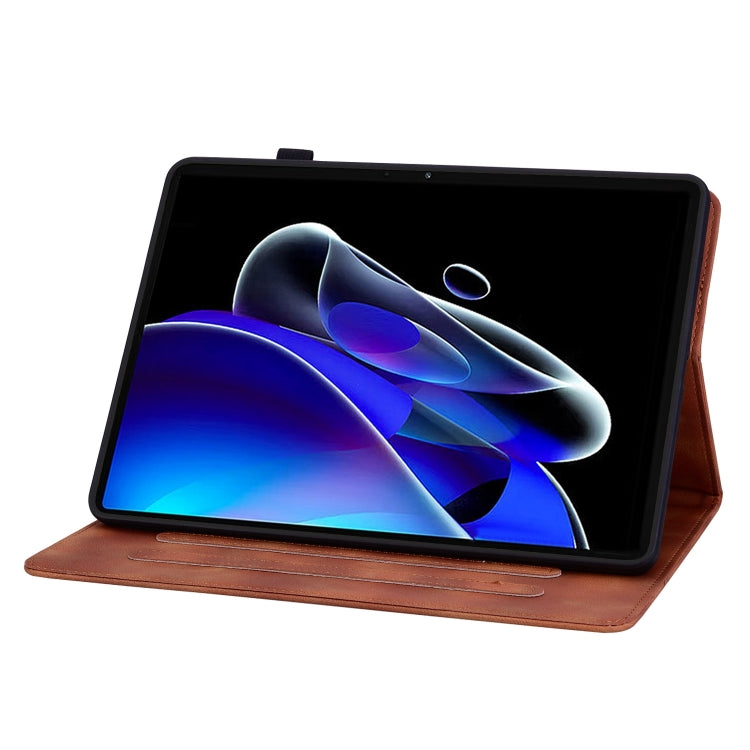 For Realme Pad X Lily Embossed Leather Tablet Case(Brown) - Realme by PMC TechLife | Online Shopping South Africa | PMC TechLife | Buy Now Pay Later Mobicred