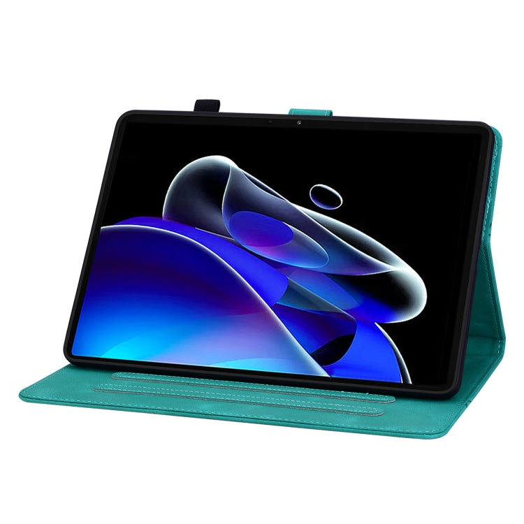 For Realme Pad X Lily Embossed Leather Tablet Case(Green) - Realme by PMC TechLife | Online Shopping South Africa | PMC TechLife | Buy Now Pay Later Mobicred