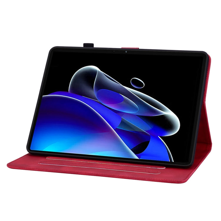 For Realme Pad X Lily Embossed Leather Tablet Case(Red) - Realme by PMC TechLife | Online Shopping South Africa | PMC TechLife | Buy Now Pay Later Mobicred