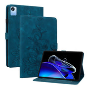 For Realme Pad X Lily Embossed Leather Tablet Case(Dark Blue)