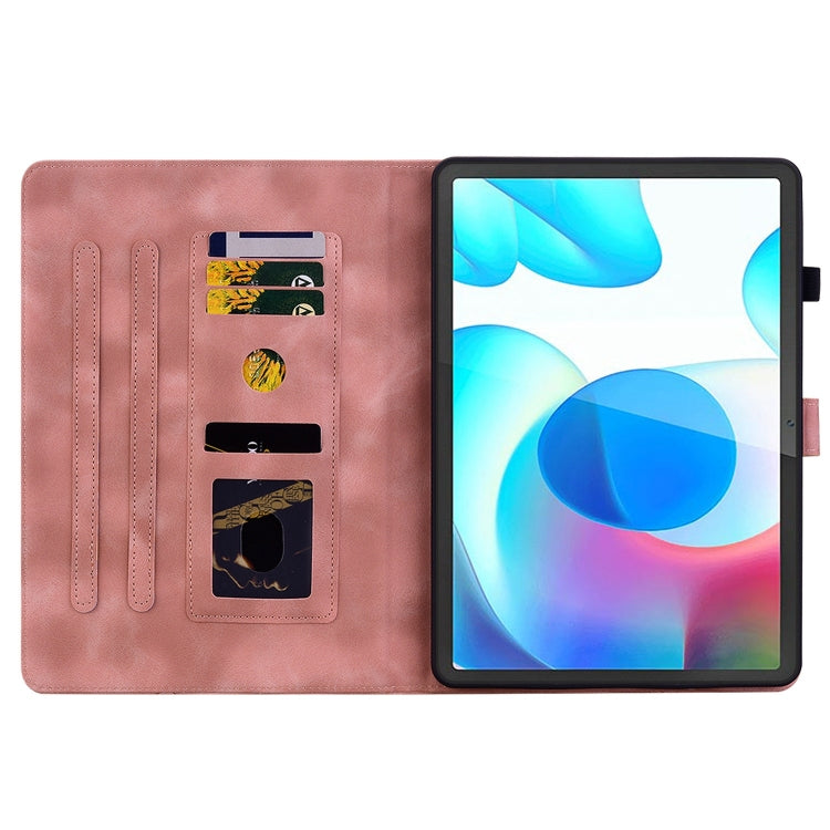 For Realme Pad 10.4 Lily Embossed Leather Tablet Case(Pink) - Realme by PMC TechLife | Online Shopping South Africa | PMC TechLife | Buy Now Pay Later Mobicred