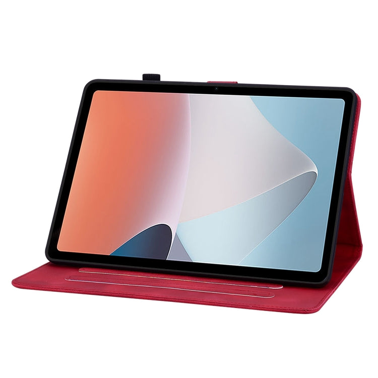 For OPPO Pad Air Lily Embossed Leather Tablet Case(Red) - OPPO by PMC TechLife | Online Shopping South Africa | PMC TechLife | Buy Now Pay Later Mobicred