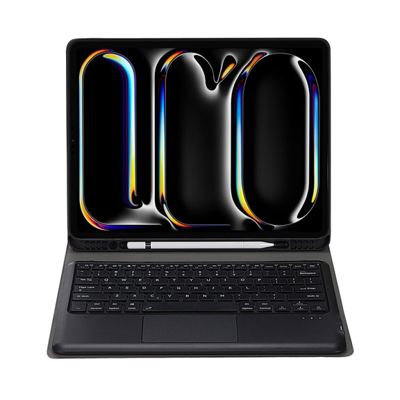For iPad Pro 13 2024 A14B-A Detachable Ultra-Thin Bluetooth Touch Keyboard Leather Tablet Case with Pen Slot(Gold)