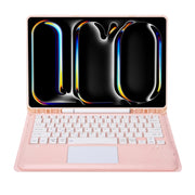 For iPad Pro 13 2024 A14B-A Detachable Ultra-Thin Bluetooth Touch Keyboard Leather Tablet Case with Pen Slot(Pink)