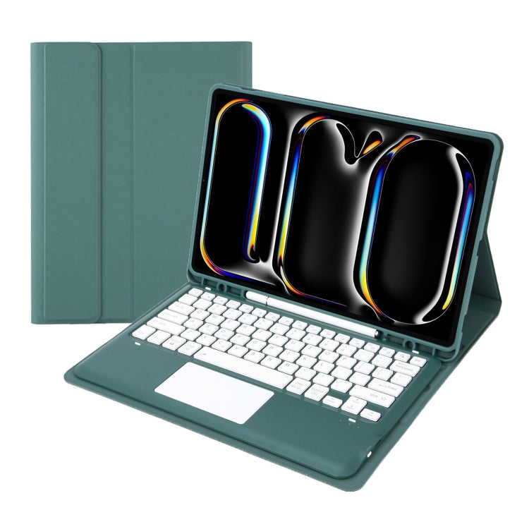 For iPad Pro 13 2024 A14B-A Detachable Ultra-Thin Bluetooth Touch Keyboard Leather Tablet Case with Pen Slot(Dark Green) - For iPad Pro by PMC Jewellery | Online Shopping South Africa | PMC Jewellery | Buy Now Pay Later Mobicred