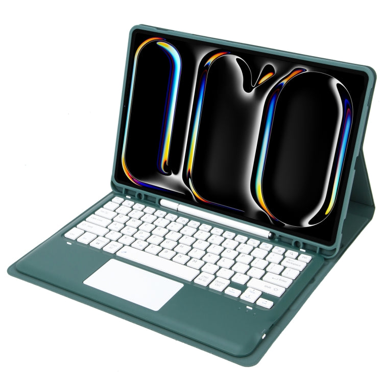 For iPad Pro 13 2024 A14B-A Detachable Ultra-Thin Bluetooth Touch Keyboard Leather Tablet Case with Pen Slot(Dark Green) - For iPad Pro by PMC Jewellery | Online Shopping South Africa | PMC Jewellery | Buy Now Pay Later Mobicred