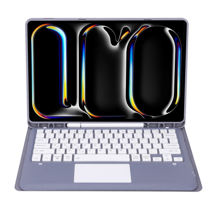 For iPad Pro 13 2024 A14B-A Detachable Ultra-Thin Bluetooth Touch Keyboard Leather Tablet Case with Pen Slot(Purple) - For iPad Pro by PMC TechLife | Online Shopping South Africa | PMC TechLife | Buy Now Pay Later Mobicred