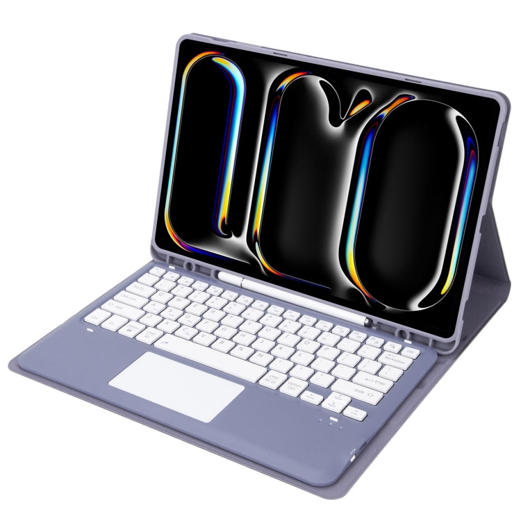 For iPad Pro 13 2024 A14B-A Detachable Ultra-Thin Bluetooth Touch Keyboard Leather Tablet Case with Pen Slot(Purple) - For iPad Pro by PMC TechLife | Online Shopping South Africa | PMC TechLife | Buy Now Pay Later Mobicred