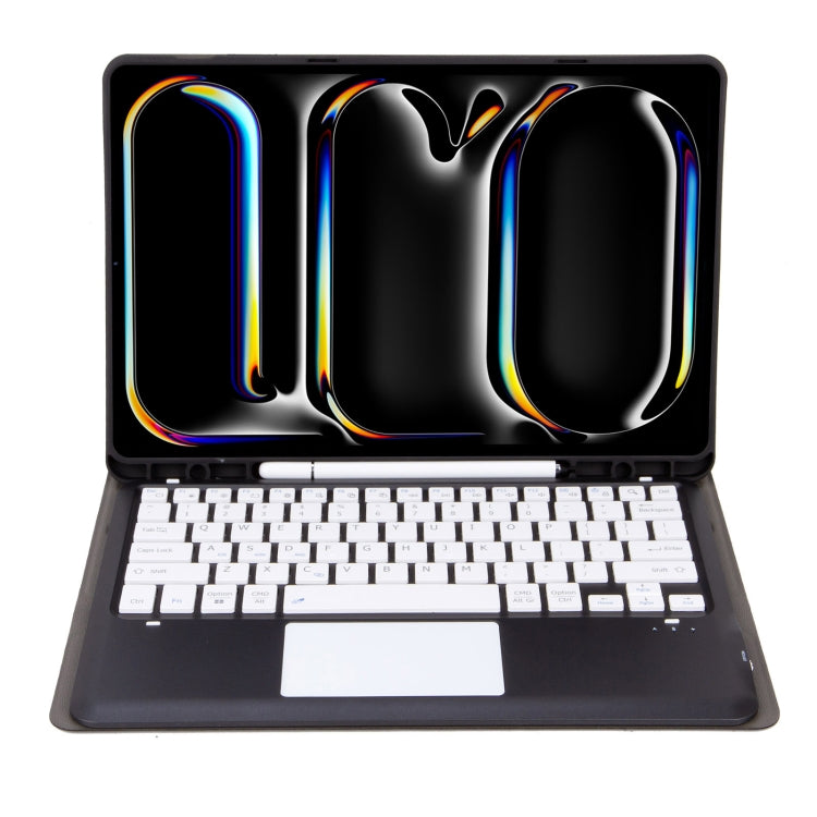 For iPad Pro 13 2024 A14B-A Detachable Ultra-Thin Bluetooth Touch Keyboard Leather Tablet Case with Pen Slot(Black White) - For iPad Pro by PMC Jewellery | Online Shopping South Africa | PMC Jewellery | Buy Now Pay Later Mobicred