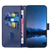 For Huawei Pura 70 Pro / Pura 70 Ultra YX0070 Carbon Fiber Buckle Leather Phone Case with Lanyard(Royal Blue)
