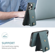 For iPhone 16 Pro Max Denior D14 NK Retro Pattern MagSafe Magnetic Card Holder Leather Phone Case(Blue)