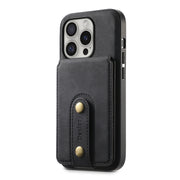 For iPhone 16 Pro Max Denior D14 NK Retro Pattern MagSafe Magnetic Card Holder Leather Phone Case(Black)
