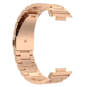 For Huawei Watch Fit 3 Three Bead Stainless Steel Metal Watch Band(Rose Gold)