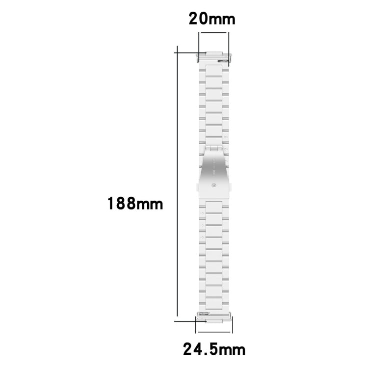 For Huawei Watch Fit 3 Three Bead Stainless Steel Metal Watch Band(Silver Rose Gold) - Watch Bands by PMc TechLife | Online Shopping South Africa | PMc TechLife | Buy Now Pay Later Mobicred