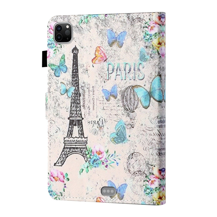 For iPad Pro 11 2024 Coloured Drawing Stitching Smart Leather Tablet Case(Tower and Butterflies) - iPad Pro 11 2024 Cases by PMC TechLife | Online Shopping South Africa | PMC TechLife | Buy Now Pay Later Mobicred