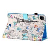 For iPad Pro 11 2024 Coloured Drawing Stitching Smart Leather Tablet Case(Tower and Butterflies)