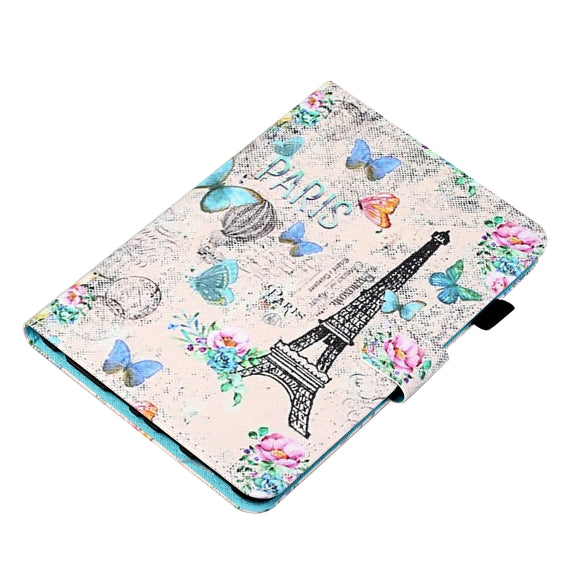 For iPad Pro 11 2024 Coloured Drawing Stitching Smart Leather Tablet Case(Tower and Butterflies)