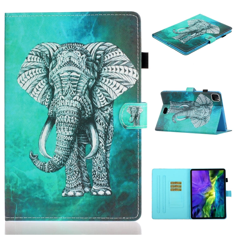 For iPad Pro 11 2024 Coloured Drawing Stitching Smart Leather Tablet Case(Elephant) - iPad Pro 11 2024 Cases by PMC TechLife | Online Shopping South Africa | PMC TechLife | Buy Now Pay Later Mobicred