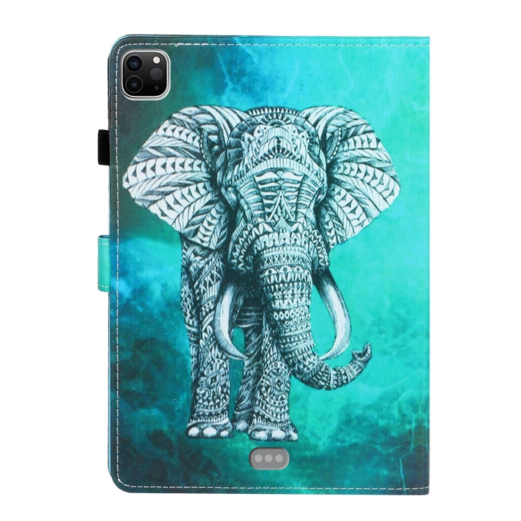 For iPad Pro 11 2024 Coloured Drawing Stitching Smart Leather Tablet Case(Elephant) - iPad Pro 11 2024 Cases by PMC TechLife | Online Shopping South Africa | PMC TechLife | Buy Now Pay Later Mobicred