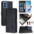 For Motorola Moto G 5G 2024 Global Cat Rat Embossed Pattern RFID Leather Phone Case with Lanyard(Black) - Motorola Cases by PMC Jewellery | Online Shopping South Africa | PMC Jewellery | Buy Now Pay Later Mobicred