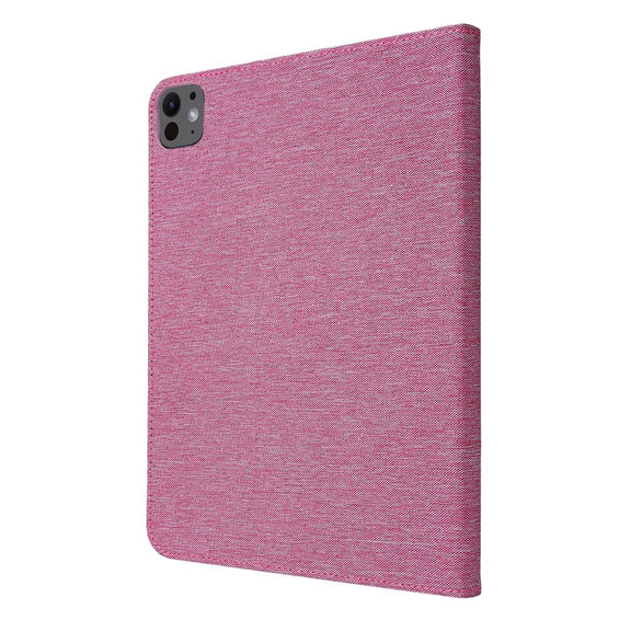 For iPad Air 11 2024 Fabric Leather Tablet Case(Rose Red)