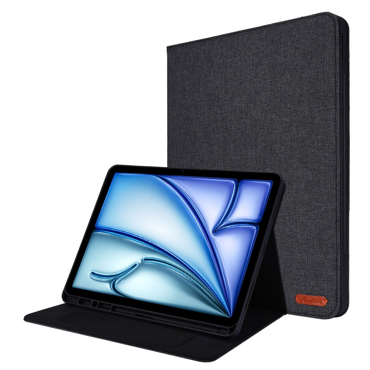 For iPad Air 11 2025 / 2024 Fabric Leather Tablet Case(Black) - iPad Air 11 2025 / 2024 Cases by PMC TechLife | Online Shopping South Africa | PMC TechLife | Buy Now Pay Later Mobicred