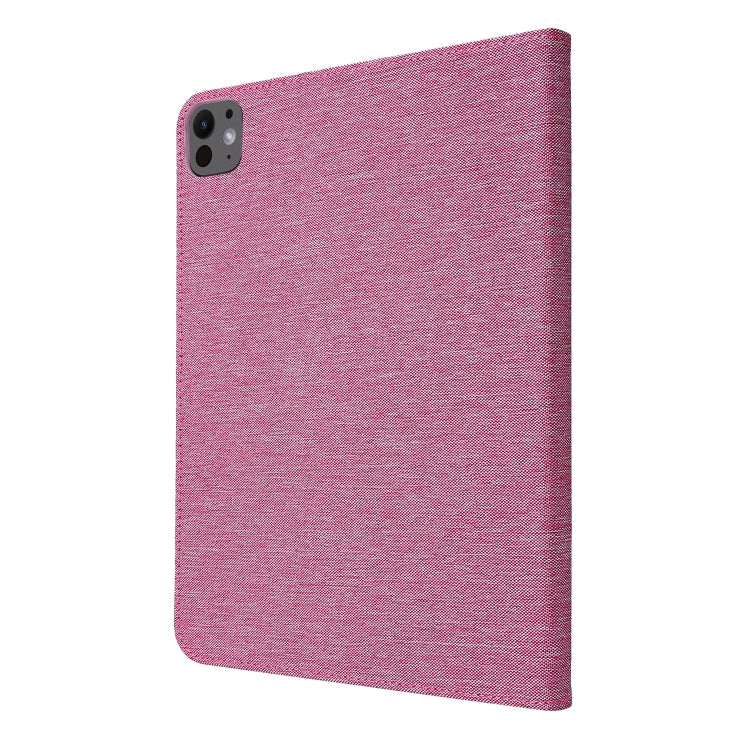 For iPad Air 13 2024 Fabric Leather Tablet Case(Rose Red)