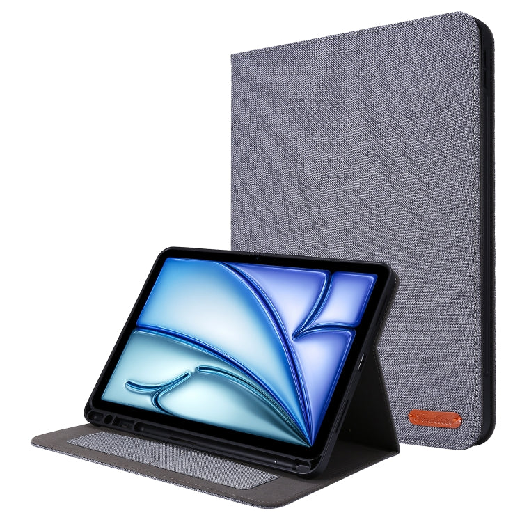 For iPad Air 13 2024 Fabric Leather Tablet Case(Grey) - iPad Air 13 2024 Cases by PMC TechLife | Online Shopping South Africa | PMC TechLife | Buy Now Pay Later Mobicred