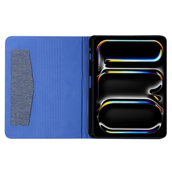 For iPad Pro 13 2024 Fabric Leather Tablet Case(Blue)