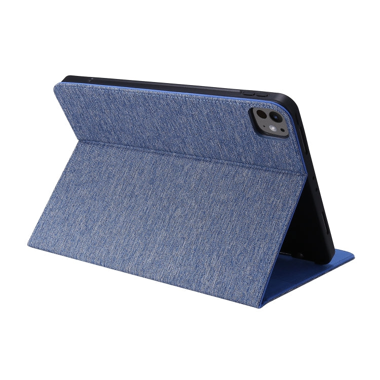 For iPad Pro 11 2024 Fabric Leather Tablet Case(Blue) - iPad Pro 11 2024 Cases by PMC TechLife | Online Shopping South Africa | PMC TechLife | Buy Now Pay Later Mobicred