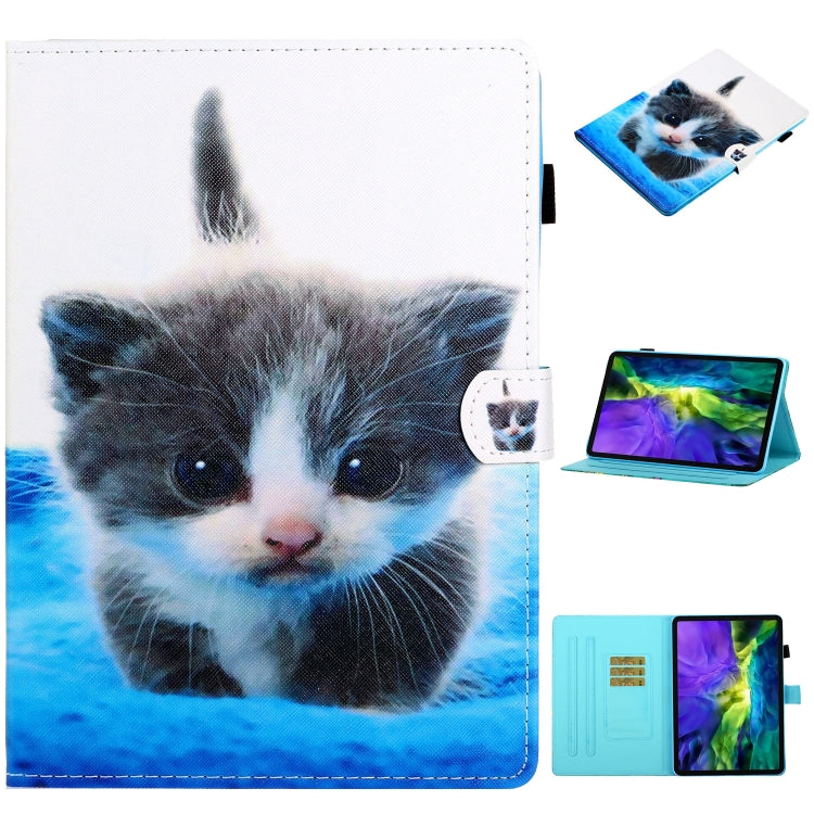 For iPad Pro 11 2024 Coloured Drawing Stitching Smart Leather Tablet Case(Blue White Cat) - iPad Pro 11 2024 Cases by PMC TechLife | Online Shopping South Africa | PMC TechLife | Buy Now Pay Later Mobicred