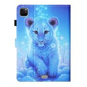 For iPad Pro 11 2024 Coloured Drawing Stitching Smart Leather Tablet Case(Little Tiger)