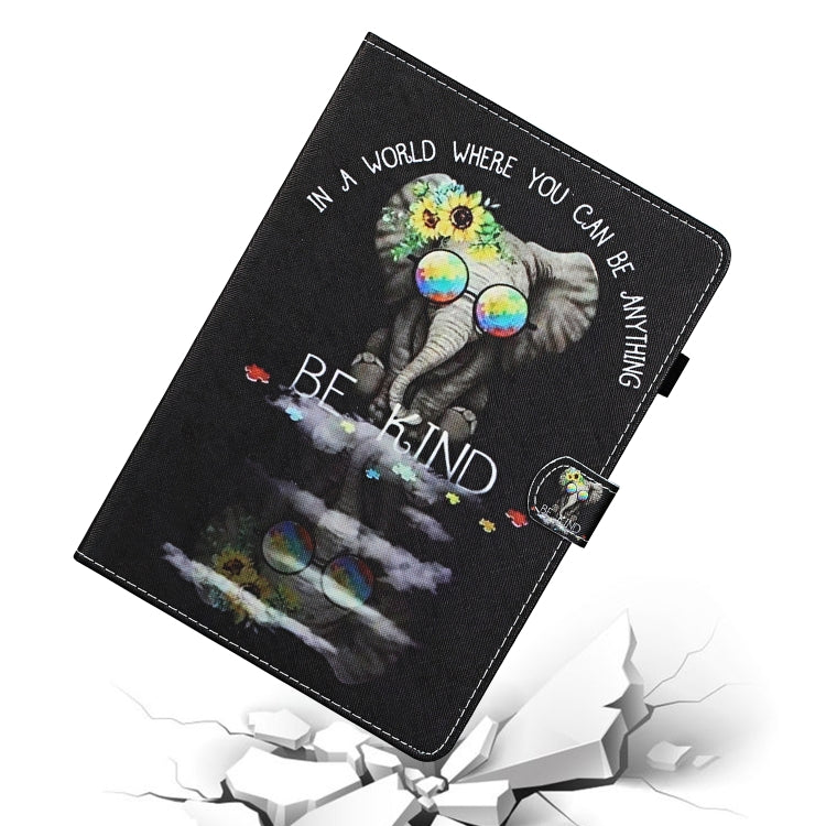 For iPad Pro 11 2024 Coloured Drawing Stitching Smart Leather Tablet Case(Glasses Elephant) - iPad Pro 11 2024 Cases by PMC TechLife | Online Shopping South Africa | PMC TechLife | Buy Now Pay Later Mobicred