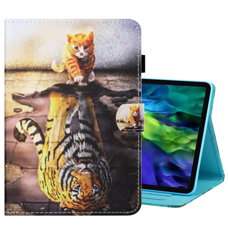 For iPad Pro 11 2024 Coloured Drawing Stitching Smart Leather Tablet Case(Cat and Tiger) - iPad Pro 11 2024 Cases by PMC TechLife | Online Shopping South Africa | PMC TechLife | Buy Now Pay Later Mobicred