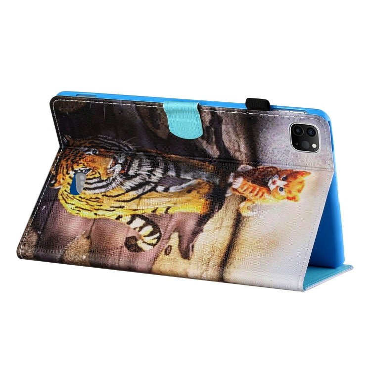 For iPad Pro 11 2024 Coloured Drawing Stitching Smart Leather Tablet Case(Cat and Tiger) - iPad Pro 11 2024 Cases by PMC TechLife | Online Shopping South Africa | PMC TechLife | Buy Now Pay Later Mobicred