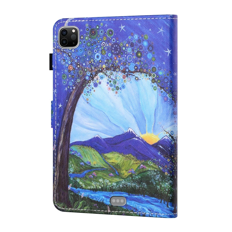 For iPad Pro 11 2024 Coloured Drawing Stitching Smart Leather Tablet Case(Mountain View) - iPad Pro 11 2024 Cases by PMC TechLife | Online Shopping South Africa | PMC TechLife | Buy Now Pay Later Mobicred