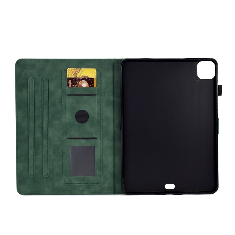 For iPad Pro 11 2024 Embossed Smile Smart Leather Tablet Case(Green) - iPad Pro 11 2024 Cases by PMC TechLife | Online Shopping South Africa | PMC TechLife | Buy Now Pay Later Mobicred