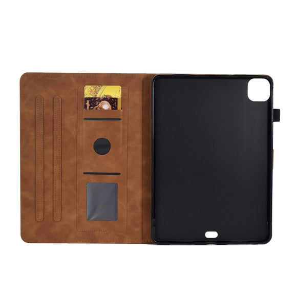 For iPad Pro 11 2024 Embossed Smile Smart Leather Tablet Case(Brown)