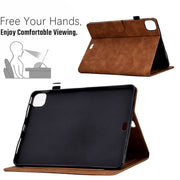 For iPad Pro 11 2024 Embossed Smile Smart Leather Tablet Case(Brown)