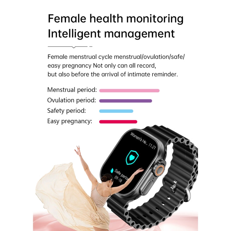 WS12 ULTRA 2 2.2 inch Sport Smart Watch, Support Payment Code / Bluetooth Call / Sleep / Blood Oxygen / Heart Rate / Blood Pressure Health Monitor(Black)