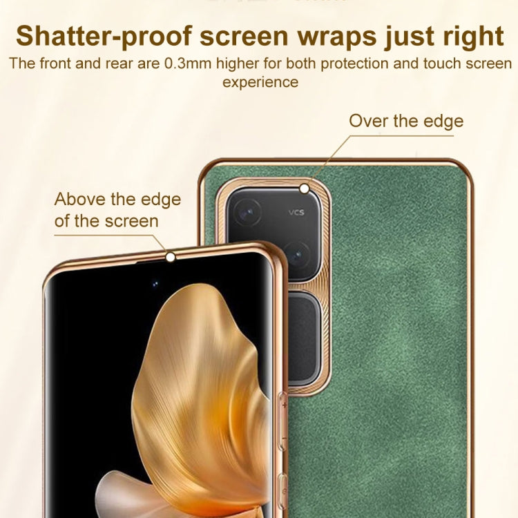 For vivo X80 Electroplating Lambskin Leather Phone Case(Blue) - vivo Cases by PMC TechLife | Online Shopping South Africa | PMC TechLife | Buy Now Pay Later Mobicred