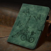 For iPad Pro 11 2024 Tower Embossed Leather Smart Tablet Case(Green)