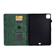 For iPad Pro 11 2024 Tower Embossed Leather Smart Tablet Case(Green)